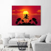 Quadro su tela, Palme tropicali al tramonto