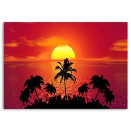 Quadro su tela, Palme tropicali al tramonto