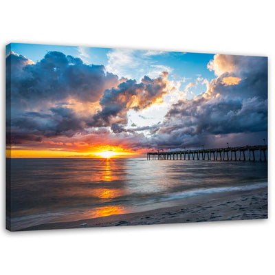 Quadro su tela, Tramonto sul mare