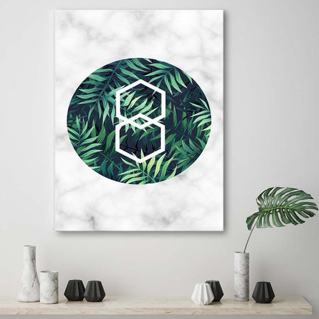 Quadro su tela, Foglia di felce geometrica