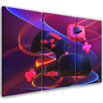 Quadro su tela 3 pannelli, Impostato per il giocatore