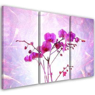 Quadro su tela 3 pannelli, Orchidea essenziale