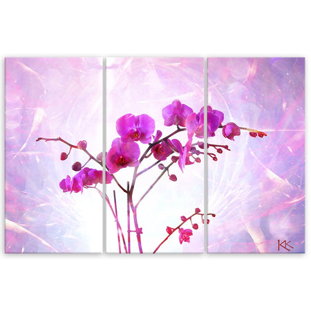 Quadro su tela 3 pannelli, Orchidea essenziale