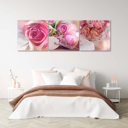 Quadri Quadro Multipannello Rose rosa vintage