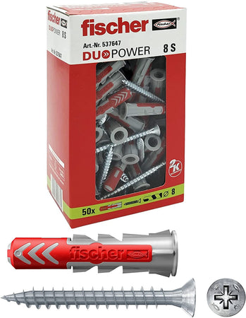 Fischer Duopower 8S tassello nylon con vite da 8mm - 50pz