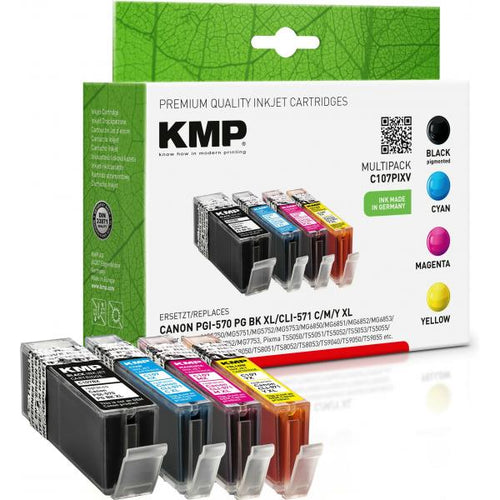 KMP C107PIXV cartuccia d'inchiostro Nero, Ciano, Magenta, Giallo (KMP MULTIPACK C107PIXV - 4 pakker - H?)
