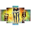 Quadri Quadro 5 pezzi Stampa su tela Africa Donne che ballano