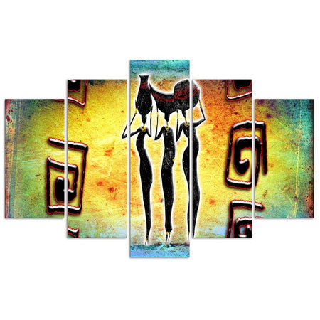 Quadri Quadro 5 pezzi Stampa su tela Africa Donne che ballano