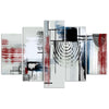 Quadri Quadro 5 pezzi Stampa su tela Grigio astratto rosso
