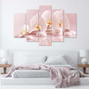 Quadro Multipannello Orchidea a fiore rosa