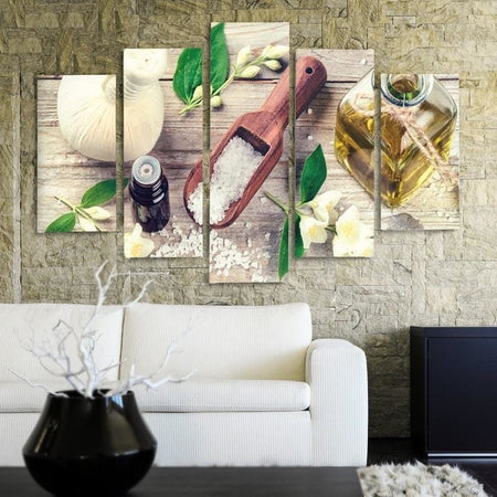 Quadri Quadro 5 pezzi Stampa su tela Erbe e spezie