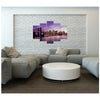 Quadro su tela 5 pannelli Tramonto a New York Manhattan
