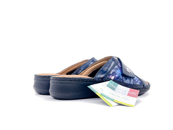 GRUNLAND Ciabatta Donna Dami Blu Uno Strappo