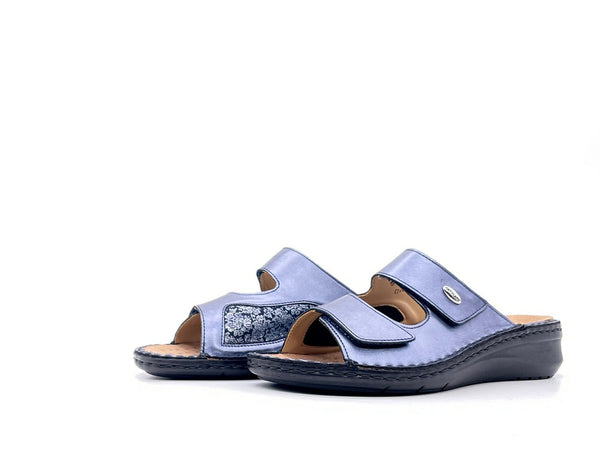 GRUNLAND Ciabatta Donna Dami Blu Due Strappi