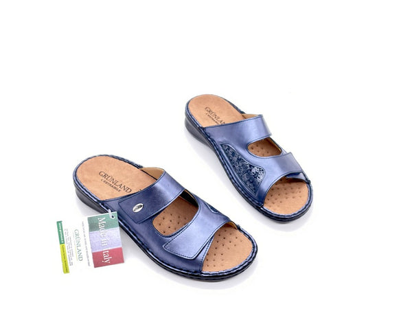 GRUNLAND Ciabatta Donna Dami Blu Due Strappi