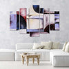 Quadro su tela 5 pannelli Astrazione viola