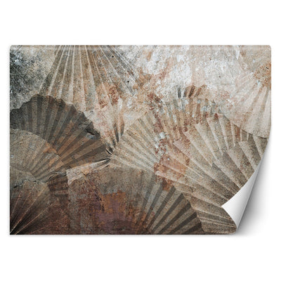 Carta Da Parati, Beige Marrone Ventaglio Astratto