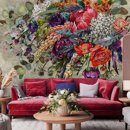 Carta Da Parati, Bouquet appeso Struttura in cemento