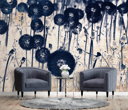 Carta Da Parati, Dente di leone monocromatico su tavola