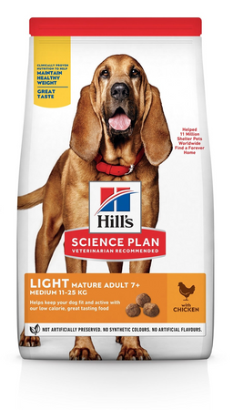 Hill's Light secco Cani Mature Medium pollo 12 kg