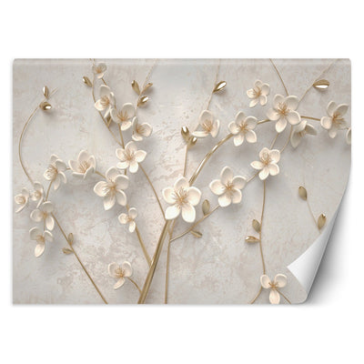Carta Da Parati, Fiori su rami 3d