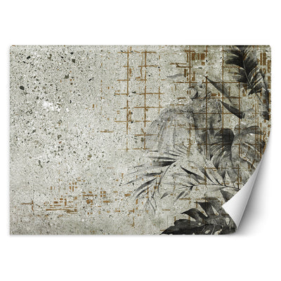 Carta Da Parati, Foglie di Monstera Foglie di calcestruzzo Parete