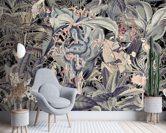 Carta Da Parati, Foglie tropicali Monstera