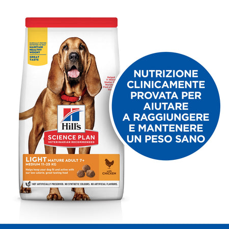 Hill's Light secco Cani Mature Medium pollo 12 kg