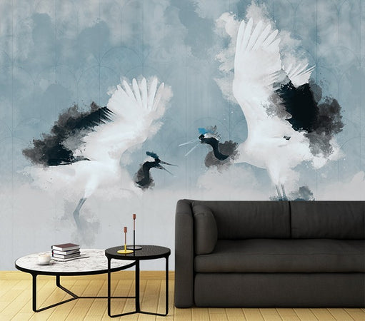 Carta Da Parati, Gru Uccelli Astratto