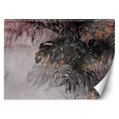 Carta Da Parati, Monstera Foglie di palma in calcestruzzo 3D