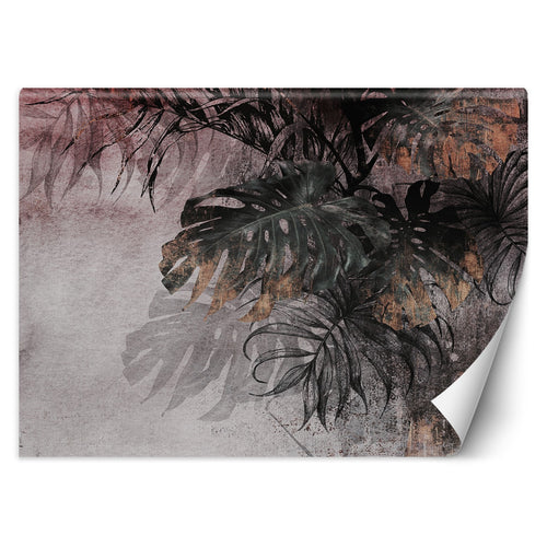 Carta Da Parati, Monstera Foglie di palma in calcestruzzo 3D