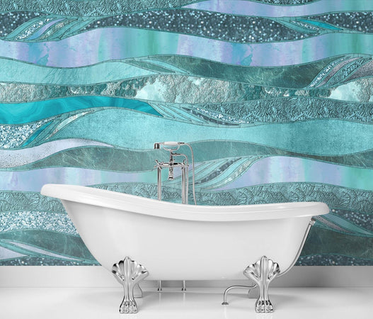 Carta Da Parati, Onde turchesi astratte