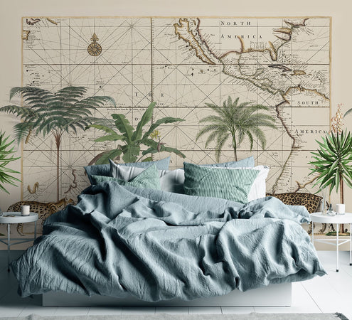 Carta Da Parati, Palma Animali Mappa