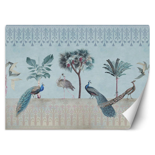 Carta Da Parati, Pavoni Uccelli Fiori Tropicali