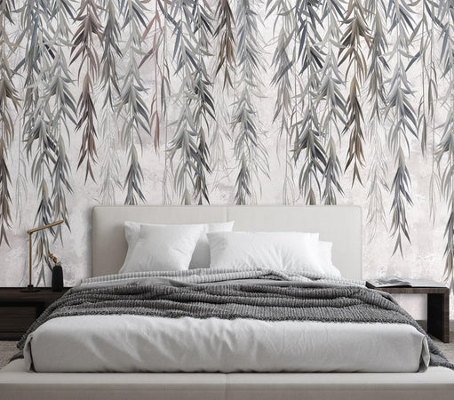 Carta Da Parati, Piante tropicali sospese Grigio
