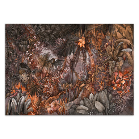 Carta Da Parati, Premium colorato giungla animali tropicali marrone