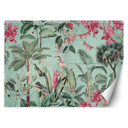 Carta Da Parati, Uccelli Fiori tropicali