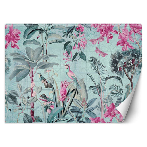 Carta Da Parati, Uccelli Fiori tropicali