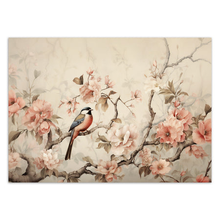 Carta Da Parati, Uccello e fiori vintage
