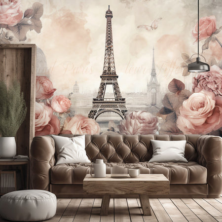 Carta Da Parati, Torre Eiffel Shabby Chic