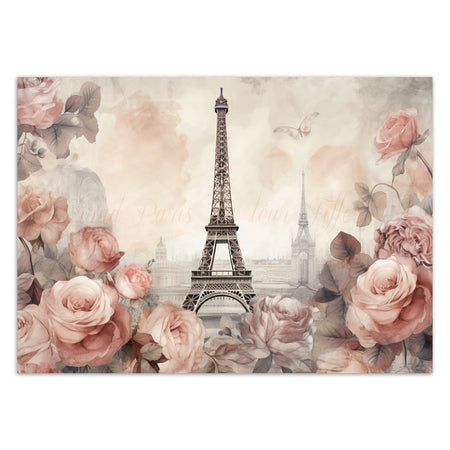 Carta Da Parati, Torre Eiffel Shabby Chic