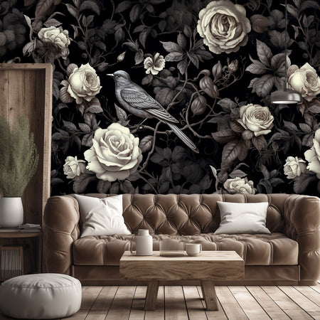 Carta Da Parati, Fiori grigi