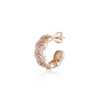 KURSHUNI Mono orecchino donna Circle rosato