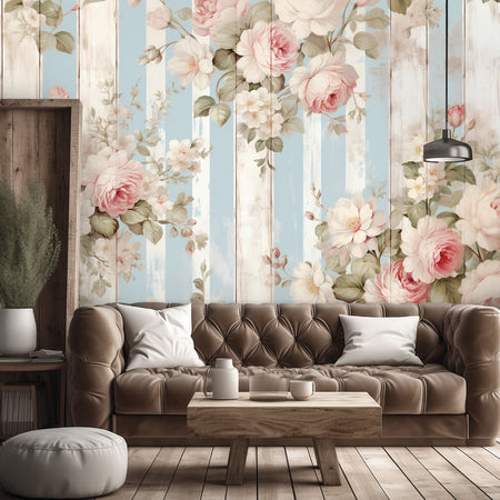 Carta Da Parati, Fiori shabby chic