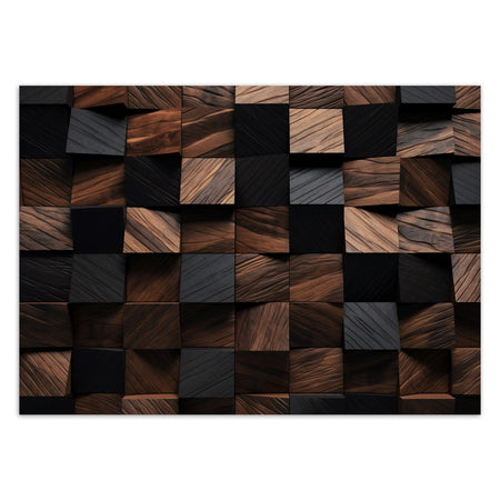 Carta Da Parati, Cubo di legno a mosaico 3D