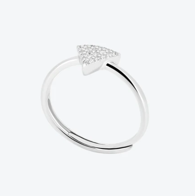 Anihma - ANELLO TRIANGOLO PAVÉ - ARGENTO