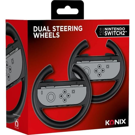 Coppia di volanti - KONIX - Per controller Joy-Con Nintendo Switch 2 - Nero
