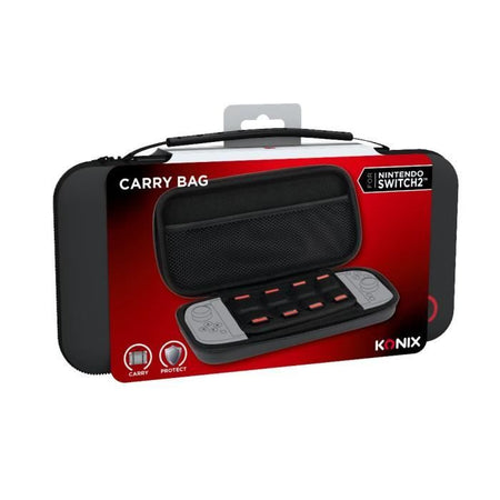 Custodia protettiva e di trasporto - KONIX - Console Nintendo Switch 2 - Rete porta accessori - 8 scomparti per giochi - Nero