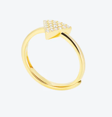 Anihma - ANELLO TRIANGOLO PAVÉ - ORO