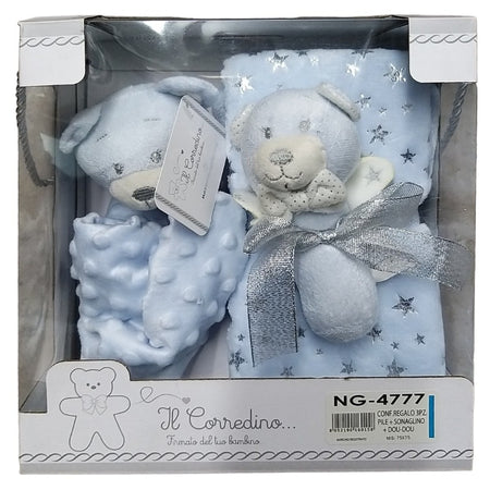 Regalo neonato con Plaid, Doudou e sonaglino Nazareno Gabrielli